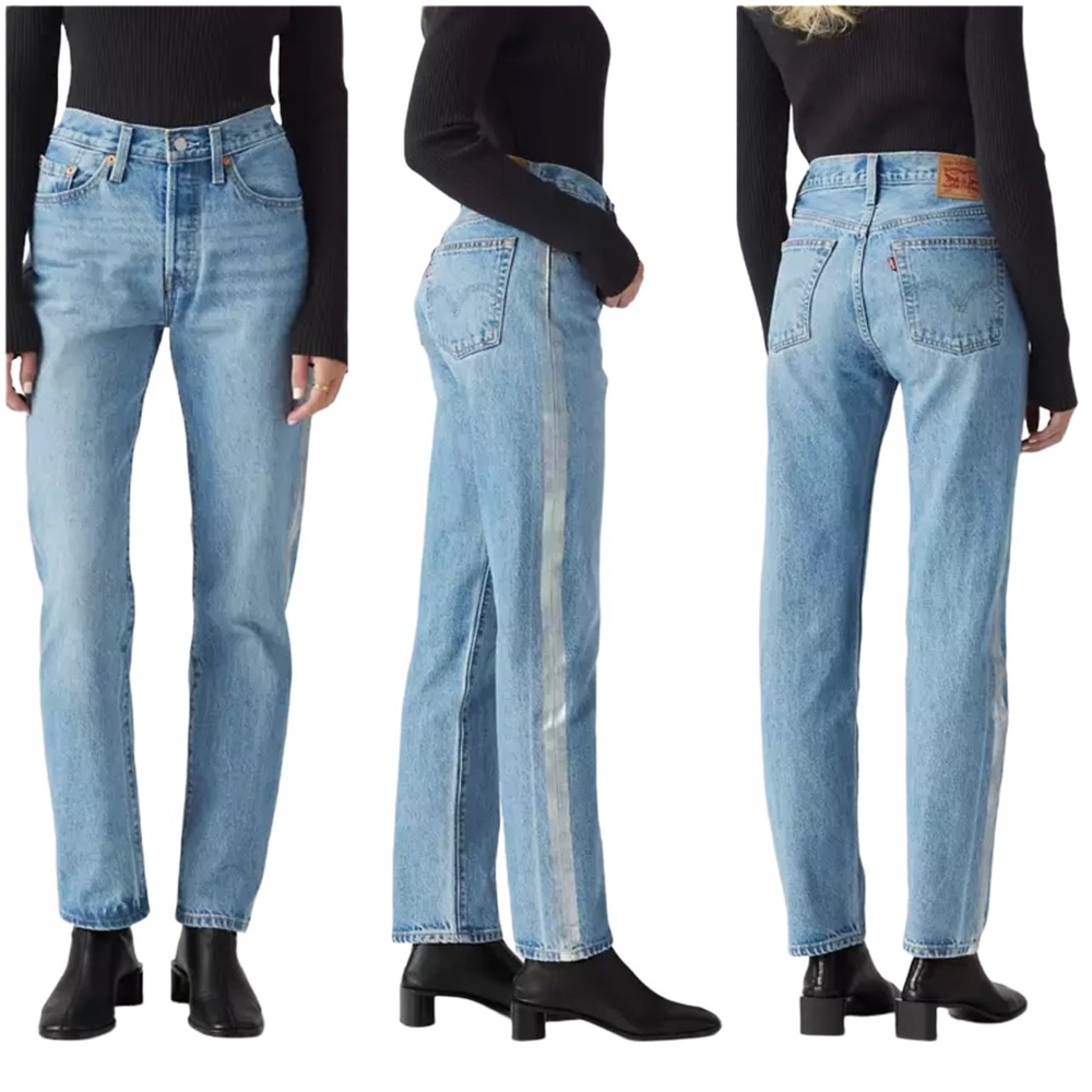 Levi’s NWT Classic 501 Jeans with Metallic Silver Trim